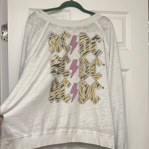 Recycled Karma White AC/DC Sweatshirt